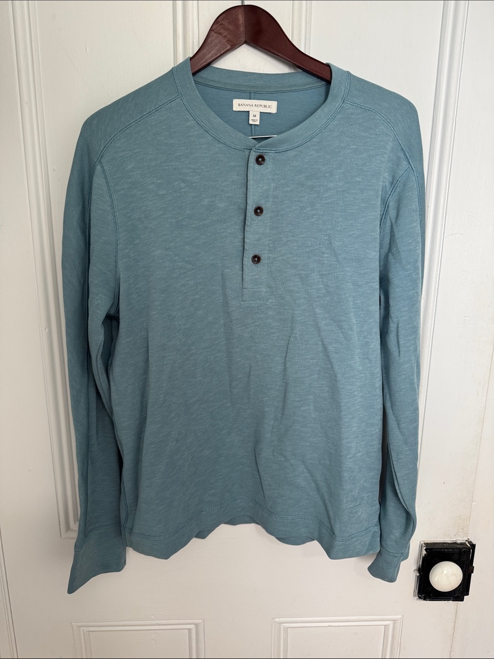 Banana Republic Slub Double-Knit Henley T-Shirt